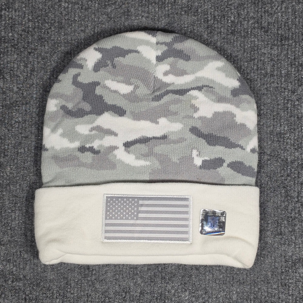 NFL Indianapolis Colts Beanie Hat Camo American Flag Lucas Gray White Knit‎ Cap